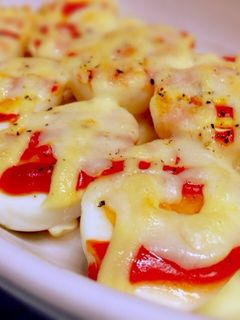アレンジ☆お弁当にも♪ゆで卵のチーズ焼き-レシピのメイン写真