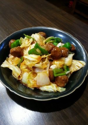 市販の肉団子で簡単おかず 野菜炒め酢豚風-レシピのメイン写真