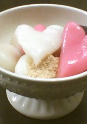 もちもち!二色のハート白玉♪-レシピのメイン写真