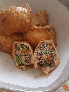 万能だれで鶏ひき肉の巾着煮-レシピのメイン写真