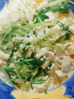 簡単!豆腐&水菜のマヨポンわさび和え♡-レシピのメイン写真