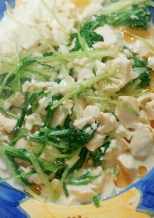 簡単！豆腐＆水菜のマヨポンわさび和え♡-レシピのメイン写真