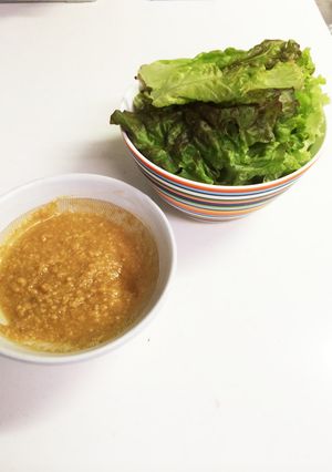 ☆小ネタ☆サニーレタスの酢味噌ディップ-レシピのメイン写真