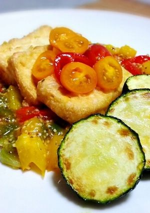 ♪揚げ出し豆腐のパプリカマスタードソース-レシピのメイン写真