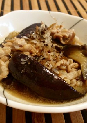 簡単！麺つゆでナスの煮浸し、豚肉入り☆-レシピのメイン写真