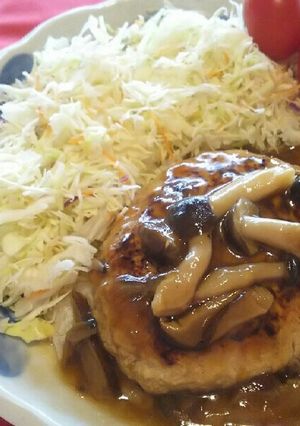 豆腐ハンバーグのきのこあんかけ♪-レシピのメイン写真