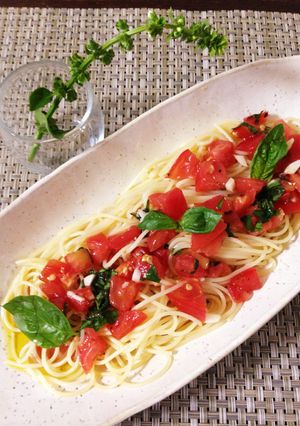 極旨〜♡甘いトマトマリネ♪の冷製パスタ-レシピのメイン写真