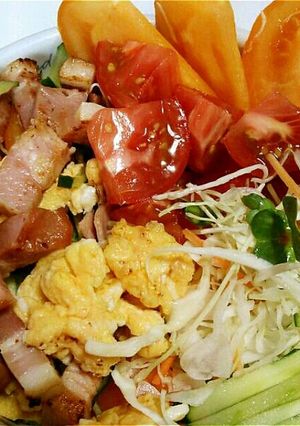 ベーコン卵の野菜サラダ♡-レシピのメイン写真