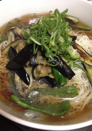 茄子とピーマンの冷やしぶっかけそうめん-レシピのメイン写真