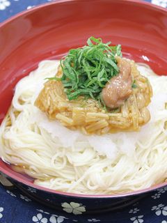 なめ茸のせ ぶっかけそうめん-レシピのメイン写真