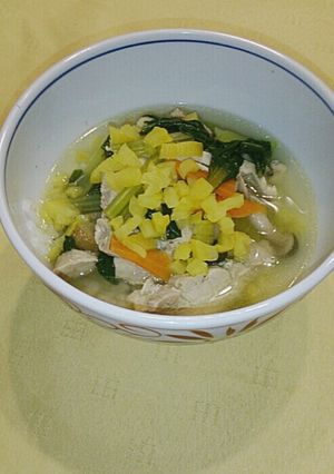 鶏肉と小松菜と漬物の優しい雑炊-レシピのメイン写真