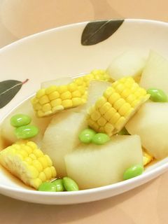 とうもろこしと大根の冷たい煮物-レシピのメイン写真