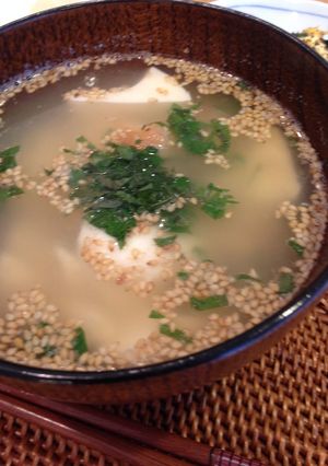 食欲増進♥️梅香る豆腐の和風スープ-レシピのメイン写真