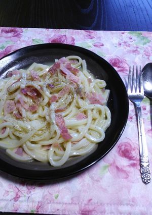 カルボナーラうどん-レシピのメイン写真