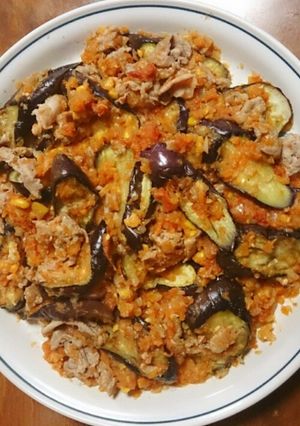 なすと豚肉を野菜ソースで☆-レシピのメイン写真