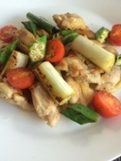 夏野菜とかしわのバター焼き-レシピのメイン写真