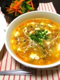 【話題入り】崩し豆腐のピリ辛スープ-レシピのメイン写真