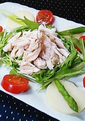 20分　夏バテ解消鳥胸肉と野菜のごまだれ-レシピのメイン写真