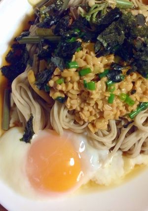 納豆山菜ソバ-レシピのメイン写真