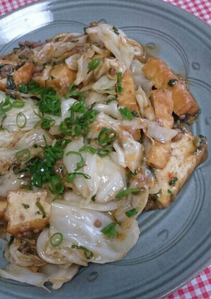 厚揚げとキャベツの麻婆風炒め-レシピのメイン写真