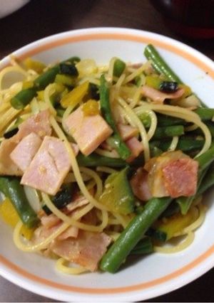 夏だぁ〜かぼちゃといんげん豆のパスタ-レシピのメイン写真