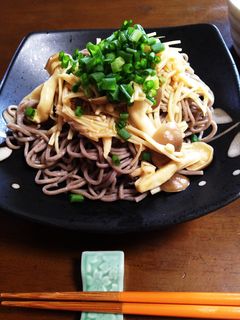 暑い日に!!自家製ナメタケそば^_^-レシピのメイン写真