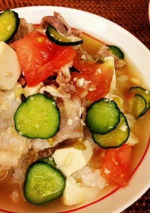 昆布だしが効いた豚と野菜のさっぱり冷や汁-レシピのメイン写真