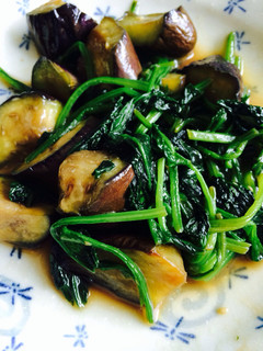 茄子とほうれん草の簡単炒め-レシピのメイン写真