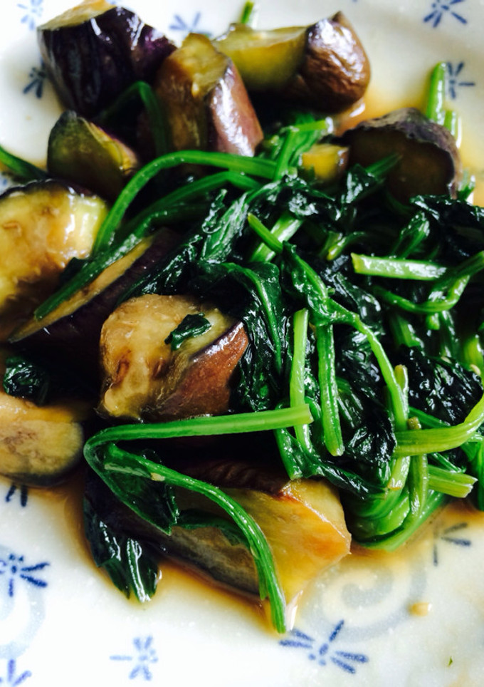 茄子とほうれん草の簡単炒め-レシピのメイン写真