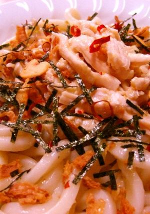 簡単♪冷し柚子胡椒ペペロンの茹で鶏うどん-レシピのメイン写真