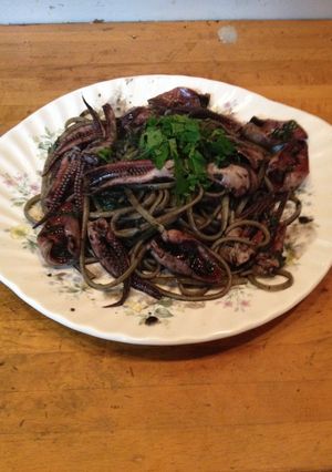 大葉香るイカ墨のスパゲッティ-レシピのメイン写真