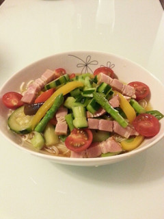 簡単!失敗なし!!彩り夏野菜のそうめん♪-レシピのメイン写真