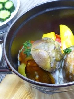 ストウブで丸ナスのミンチチーズ-レシピのメイン写真