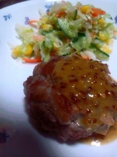 簡単★豚コマバーグマスタードソース-レシピのメイン写真