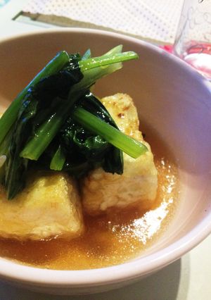 小松菜あんかけの揚げ出し豆腐-レシピのメイン写真