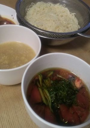 夕御飯にも！つけ汁アレンジそうめん２種-レシピのメイン写真