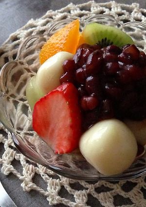 豆腐で作るヘルシー白玉あんみつ-レシピのメイン写真