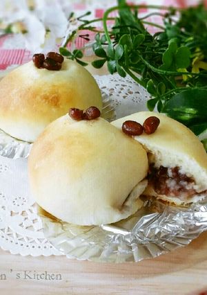 HBで♡豆乳クリームと小豆餡のお豆腐パン-レシピのメイン写真