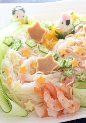 子供が大好き☆明太ごまマヨの七夕そうめん-レシピのメイン写真