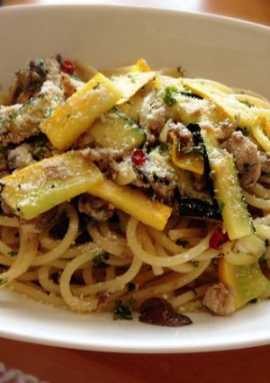 鯖缶でオイルパスタ-レシピのメイン写真