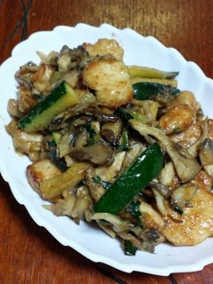 鶏とズッキーニの味噌マヨ炒め♪-レシピのメイン写真