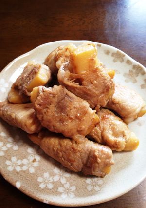 市販たけのこ土佐煮の肉巻きお弁当のおかず-レシピのメイン写真