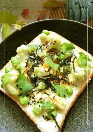 カリフラワー×枝豆×クリチの和トースト-レシピのメイン写真