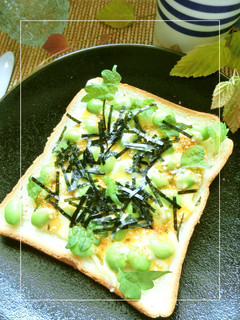 海苔香る❀チェダー×枝豆の和トースト-レシピのメイン写真