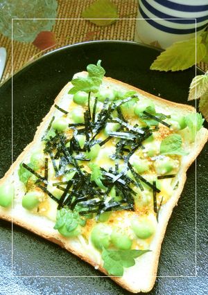 海苔香る❀チェダー×枝豆の和トースト-レシピのメイン写真