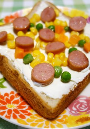 クリームチーズトースト♪MIXベジタブル-レシピのメイン写真
