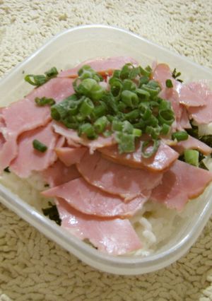 簡単！ハムと韓国海苔ののっけ丼☆-レシピのメイン写真