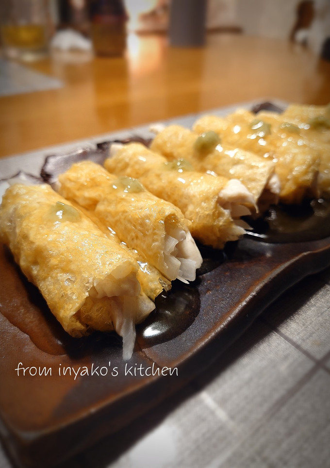 大根と鶏ささみの油揚げ巻き蒸し-レシピのメイン写真