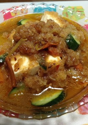 豆腐サラダ 人参煮のせ-レシピのメイン写真