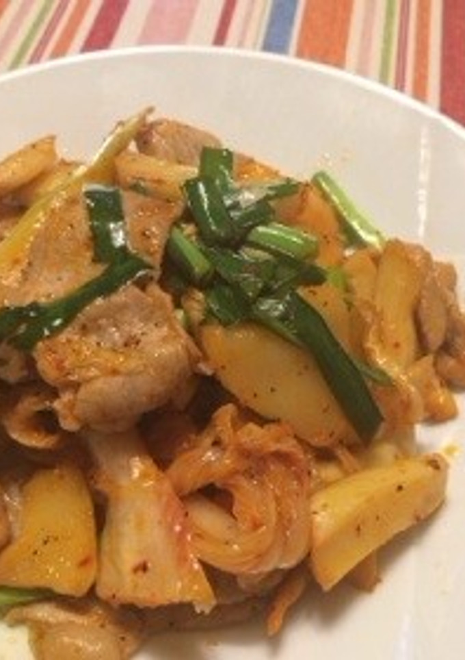 おつまみ♡豚コマとメンマのキムチ炒め-レシピのメイン写真